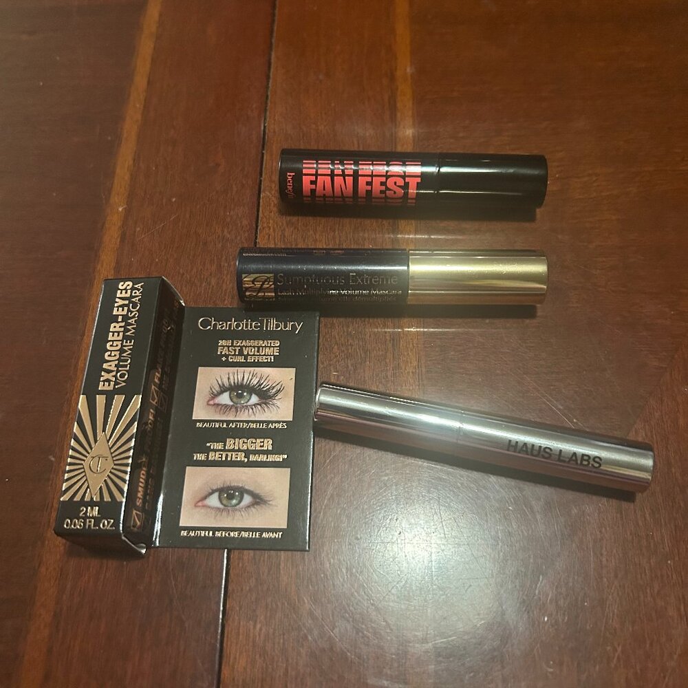 Sample Mascara Bundle Charlotte Tilbury, Benefit, Haus Labs, Estee Lauder